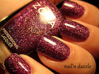 Zoya, holo, holographic, pink, burgundy, ornate, nail'n, nail, dazzle