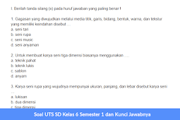 Soal Uts Sd Kelas 6 Semester 1 Dan Kunci Jawabnya