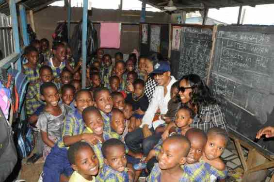 Photos: Yvonne Nelson, IK Ogbonna & Adokiye donate to pry school