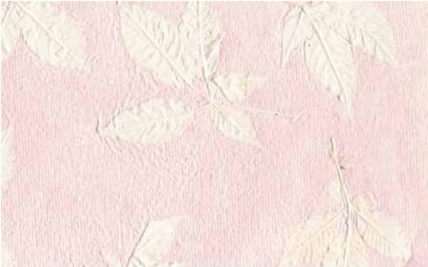 example of pastel pink textured paper with embossed leaves