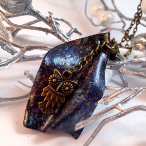 Owl necklace set with matching earrings by felicianation