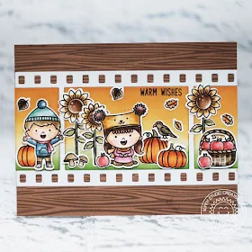Sunny Studio Stamps: Happy Harvest Fall Kiddos Fall Flicks Filmstrip Fall Themed Warm Wishes Card by Lexa Levana