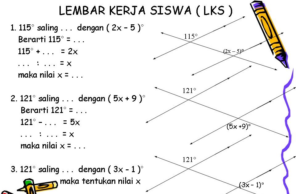 Hubungan Antar Sudut Dua Garis Sejajar Dipotong Oleh Garis Lain