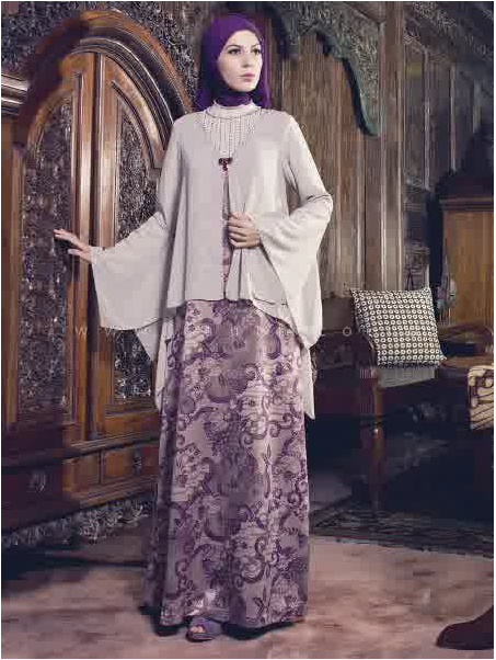 Model Baju  Muslim Batik  Kombinasi  Brokat 