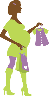 Silhouettes of Pregnant Women Clipart Baby on the Go