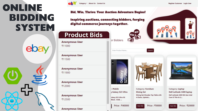 Online Bidding System Project using Spring Boot + React JS + MySQL | Online Auction System Project