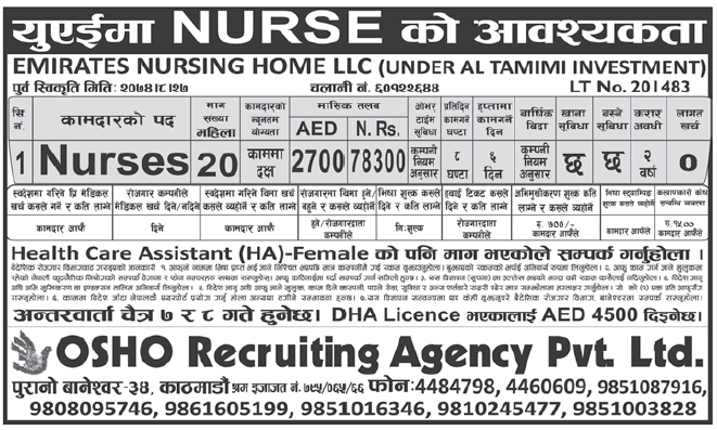 Jobs in UAE for Nepali, salary Rs 78,300