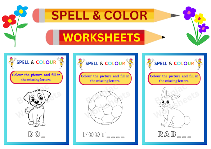 Spell and Color Ukg English Worksheet Free PDF Download