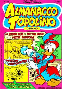 Almanacco Topolino 325 - Gennaio 1984 | ISSN 1123-878X | CBR 215 dpi | Mensile | Fumetti | Universo Disney
L'Almanacco Topolino iniziò ad essere pubblicato nel 1957 come continuazione degli Albi d'Oro, una rivista che proponeva, alternativamente, storie tratte dall'universo Disney e storie non-Disney.
Nei primi anni trenta, con il nome di Albi d'Oro, la testata Almanacco Topolino venne utilizzata per pubblicare albi speciali, stagionali o annuali come nella moda statunitense. Dall'ottobre del 1956 la testata ha affiancato e poi sostituito la serie degli Albi d'Oro, divenuto semplicemente una piccola dicitura in un quadratino in alto a sinistra.
Sull'Almanacco Topolino venivano preferibilmente pubblicati fumetti stranieri, principalmente a causa del suo formato più ampio che consentiva di pubblicare le storie tipicamente a quattro strisce dell'estero senza rimontarle o ridurle in dimensioni. Alcuni anni più tardi, nel gennaio del 1970, venne adottata una nuova numerazione, partendo dal 157, ovvero contando i numeri usciti dal gennaio 1957 in poi, che diventa così il primo numero ufficiale della serie. Fino al dicembre 1981, la rivista aveva la caratteristica di essere stampata alternando due pagine a colori e due in bianco e nero: dal mese seguente divenne invece interamente a colori.
Dal gennaio 1985 la rivista ha assunto un formato ridotto e ha cambiato il suo nome in Mega Almanacco e successivamente in Mega 2000 e in Mega 3000 (dal 2000). Nel corso degli anni novanta ha iniziato a presentare al pubblico anche storie danesi e brasiliane, oltre a quelle statunitensi e olandesi.
L'Almanacco Topolino è stato ripreso nel corso dell'aprile 1999 come trimestrale: presentava le ristampe delle più illustri storie mai pubblicate sulla prima serie. Si è conclusa con il numero 13 del marzo 2002.
Buona parte delle storie classiche apparse sulla prima serie della rivista sono ristampate sulla testata Le Imperdibili, che si avvale delle copertine di Marco Rota. Anche questa serie ha chiuso i battenti, con il numero 33 del settembre 2007.
La rivista ha avuto questi titoli:
- Albi d'Oro: inizia come settimanale, presentando anche storie non-Disney, quindi diventa mensile con storie solo Disney fino al dicembre 1956;
- Almanacco Topolino: dal gennaio 1957 fino al dicembre 1984;
- Mega Almanacco: partito con il numero 337, nel gennaio 1985;
- Mega 2000: partito dal numero 424, nell'aprile del 1992;
- Mega 3000: partito dal numero 521, nel maggio 2000;
- Mega: partito con il numero 596 ad agosto 2006, e terminato con il numero 613 a gennaio 2008.
Tutte queste serie sono da considerarsi un'unica collana in virtù della numerazione continua.