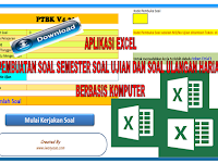 Aplikasi Excel latihan soal Ujian, semester dan ulangan harian berbasis komputer