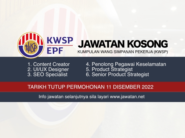 Jawatan Kosong KWSP November 2022