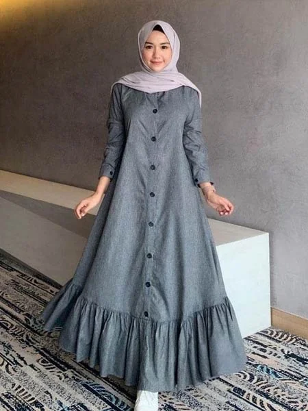 40 Model Baju Gamis Modern Dan Kekinian Update Hai Gadis - Baju gamis model sekarang