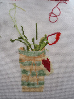 Cross stitch - Vase of Tulips