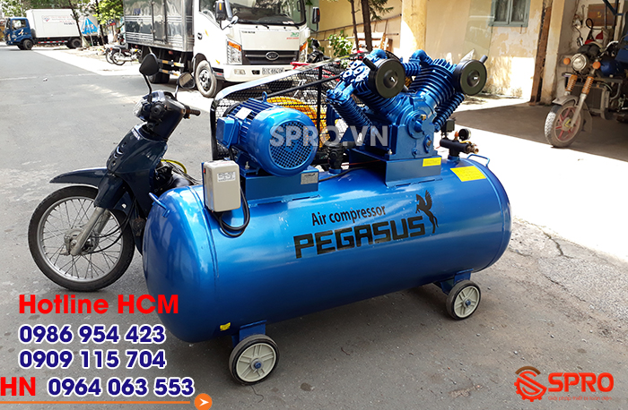 Máy bơm hơi giá rẻ Pegasus 10HP dung tích 500L, máy nén khí Việt Nam chất lượng