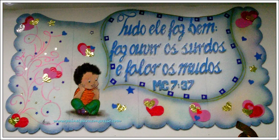 painel infantil para festividade da igreja