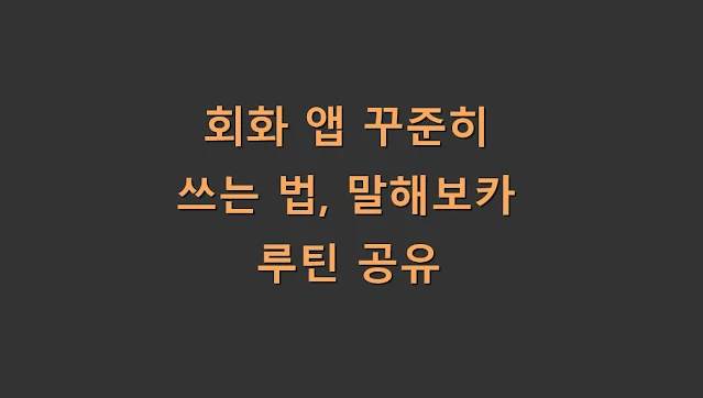 회화 앱 꾸준히 쓰는 법, 말해보카 루틴 공유