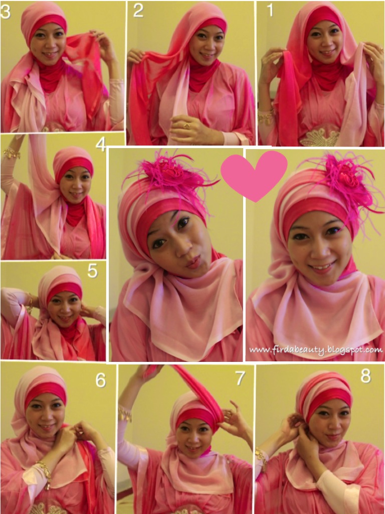 Tutorial Hijab Pesta Segi Empat 2 Warna Tutorial Hijab Paling