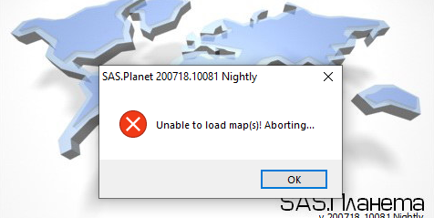 Fix SAS Planet unable to load map(s) Aborting (Problem Solved)