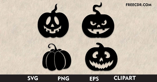 four pumpkin design with a spooky face, perfect for Halloween.