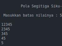 Membuat Pola Segitiga Siku-siku dengan Angka (Pola 3) C++