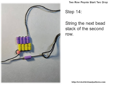 Click the image to view the Two Row or Peyote Start beading tutorial image larger.