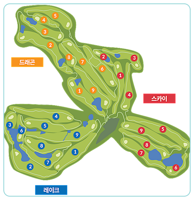 골프존카운티 드래곤CC 골프 코스 전체 조감도