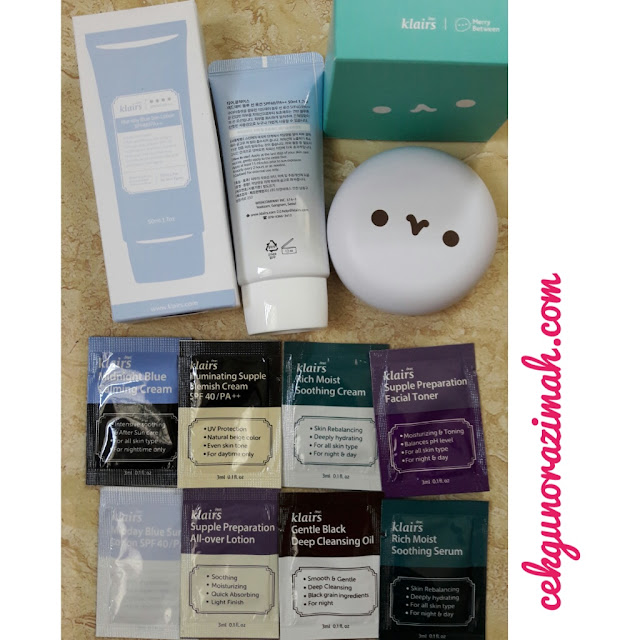 klairs, jenama klairs, produk korea, klairs mochi bb cushion, klairs mid day blue sun