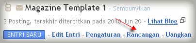 Rancangan template blog