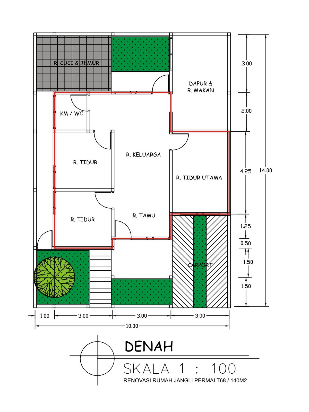 Gambar Denah Rumah Type 70 Musail 84