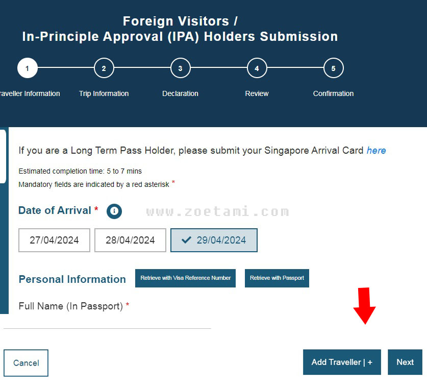 Langkah-langkah Mengisi Singapore Arrival Card (SGAC)