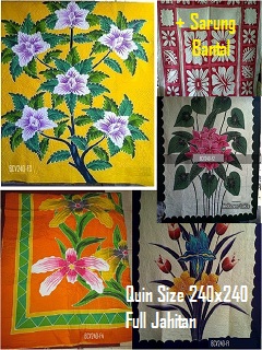 Bedcover Lukis Quin Size dan Sarung Bantal