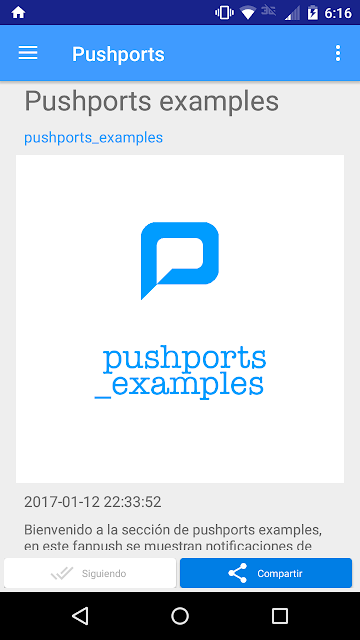 Fanpush vista general pushports para android B 1.0.1