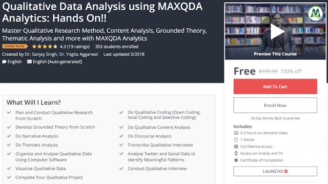 [100% Off] Qualitative Data Analysis using MAXQDA Analytics: Hands On!!| Worth 199,99$ 