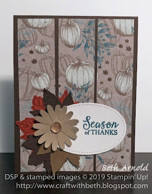 Craft with Beth: Stampin' Up! Second Sunday Sketches Card Sketch Challenge with measurements Gather Together stamp set