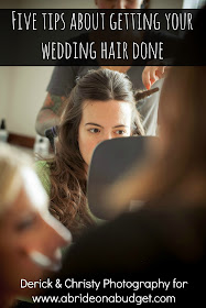 Before you get your wedding hair done, be sure to check out these five tips about getting your wedding hair done from www.abrideonabudget.com.