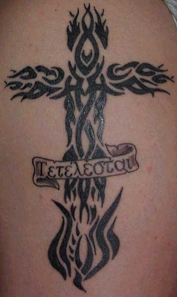 The tribal cross tattoo provides many variations of the cross design