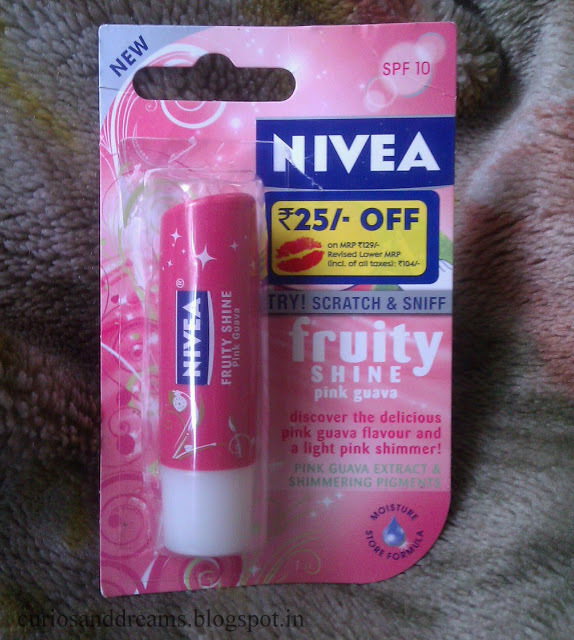 Nivea Fruity Shine Pink Guava Review, Nivea lip balm review, Nivea lip balm india