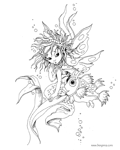 Mermaid Adult Coloring Pages 6