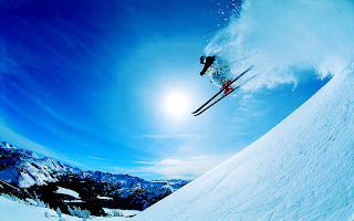 Ski Snowboard Skis Jumping Snow Dust HD Wallpaper