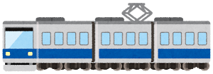 電車のイラスト（青）