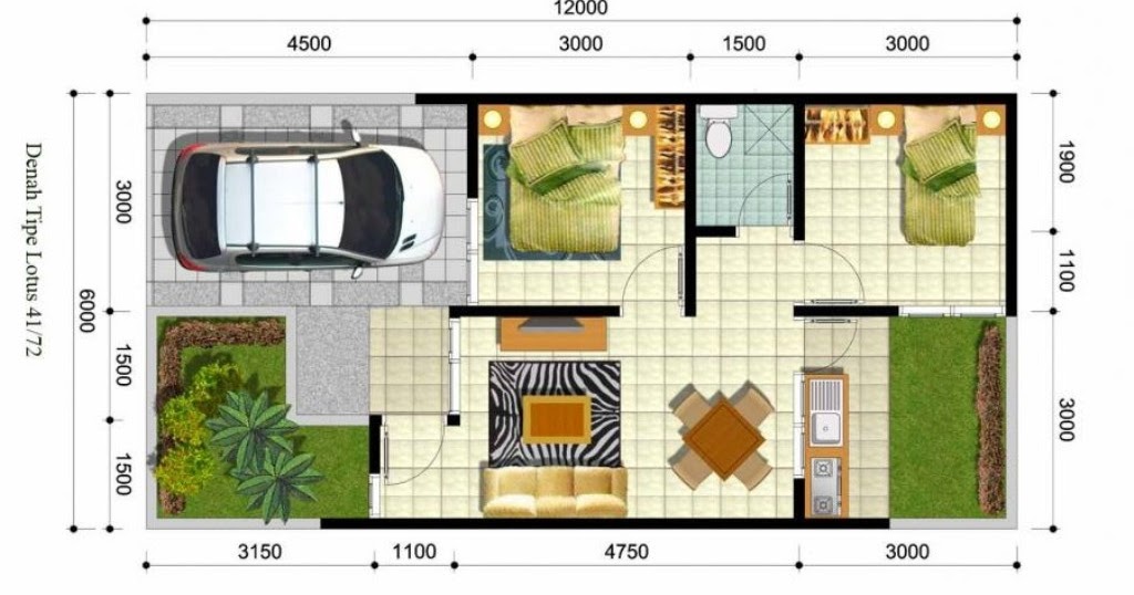 17 Terbaru Desain Rumah  Minimalis 1 Lantai  Ukuran  6x12  