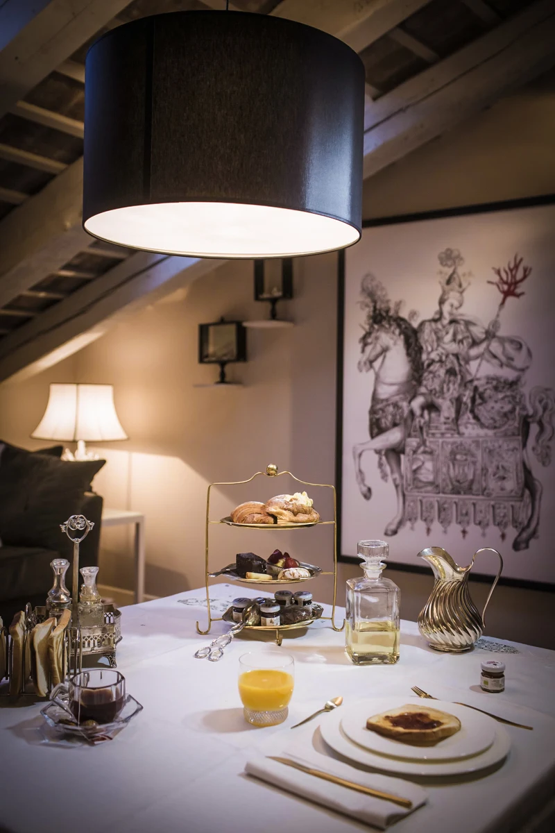 interior of a dining room in a luxury hotel