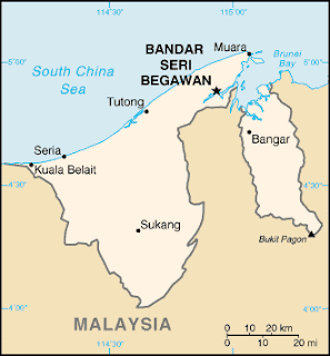 Map of Bangar, Tulong, Muere, Sukang, Kuala Belait, Seria, Bandar Seri Begawan, Brunei