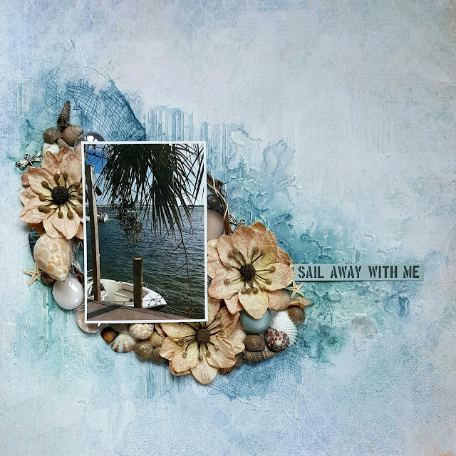 Scraps of Darkness Mixed Media Layout Serene Ocean