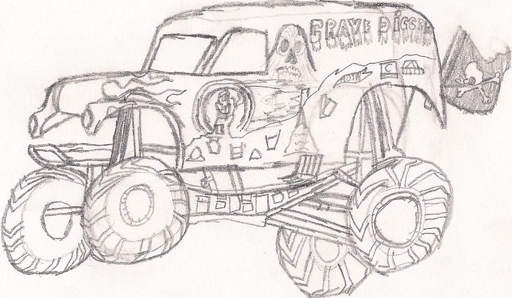 Download Grave Digger Pages Printable Coloring Pages