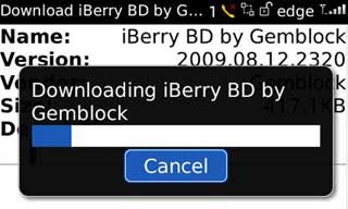 Langkah 2b Install Tema BlackBerry via OTA