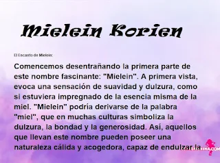 ▷ Significado del nombre Mielein Korien