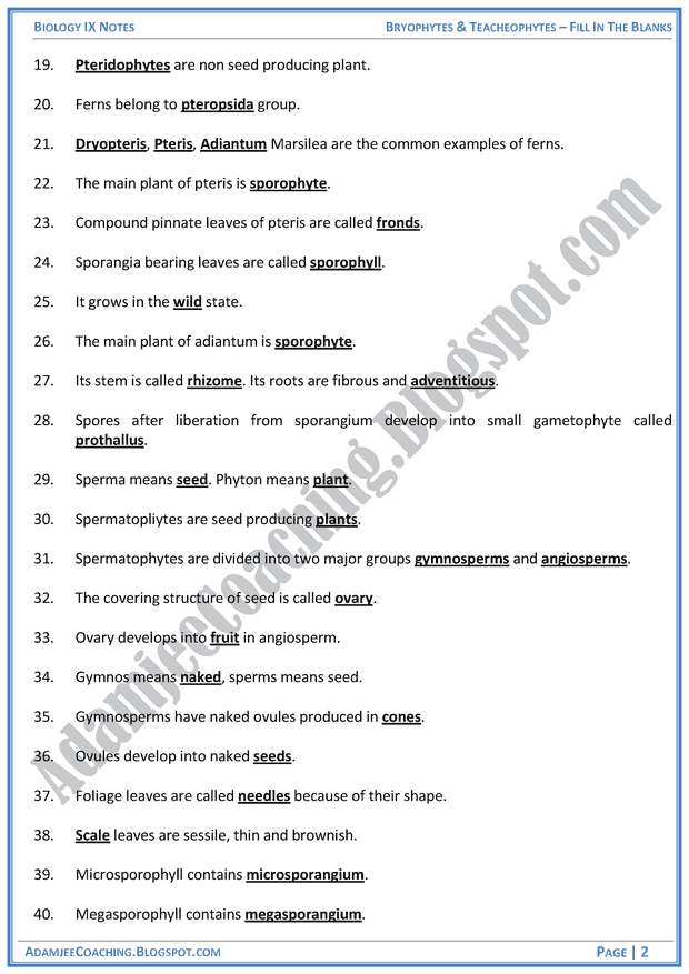 bryophytes-and-tracheophytes-fill-in-the-blanks-biology-notes-for-class-9th