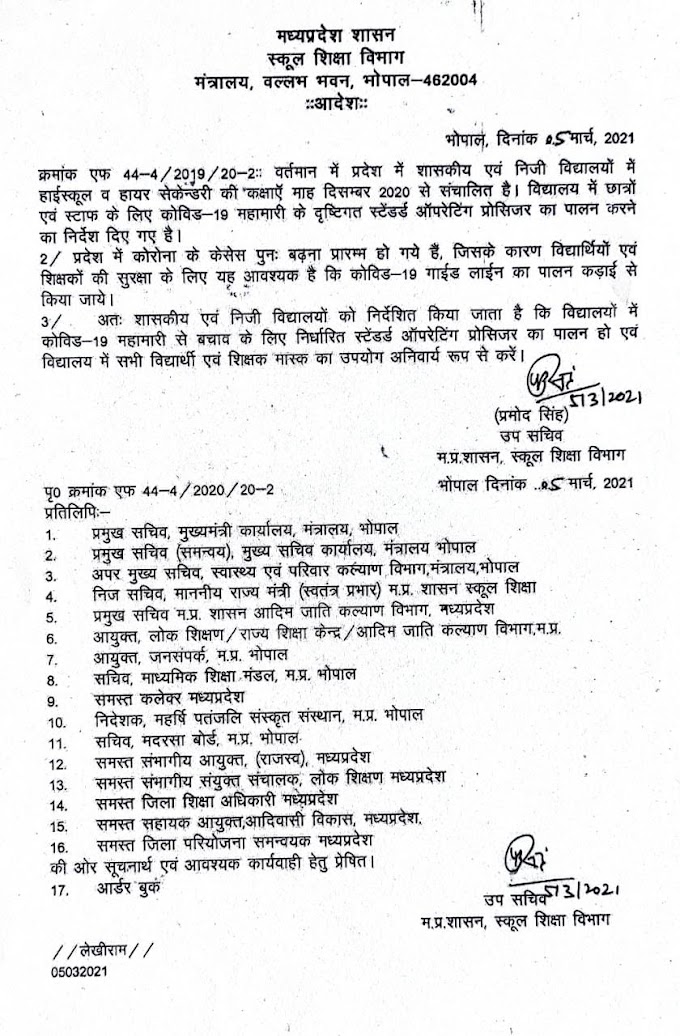Order - Standard Operating Procedure 05 March 21