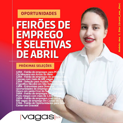 Confira Feirões de Emprego que devem acontecer no RS nos próximos dias (12  a 17/04)